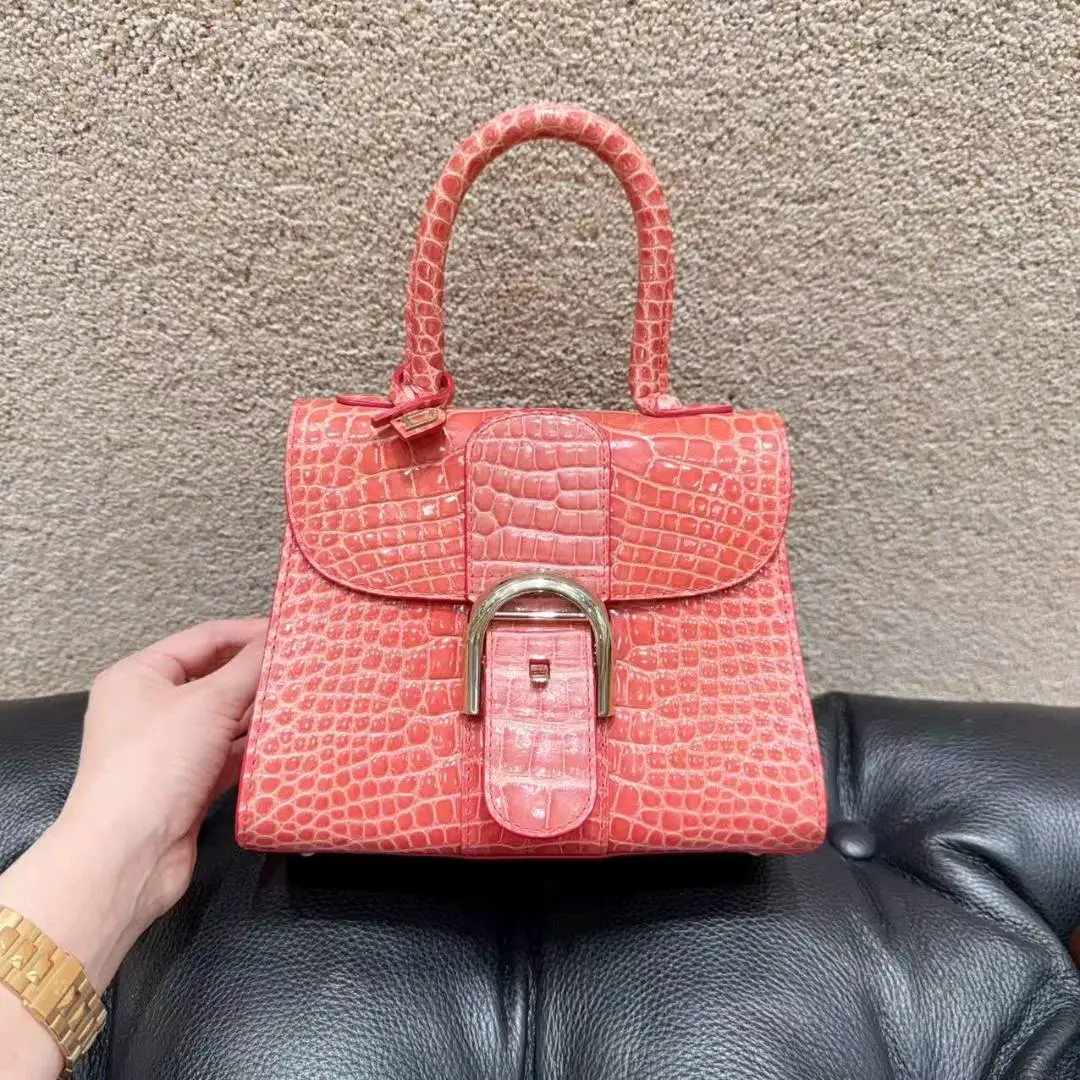 99新 Delvaux/德尔沃  Delvaux Brillant mini 粉色单肩斜挎包