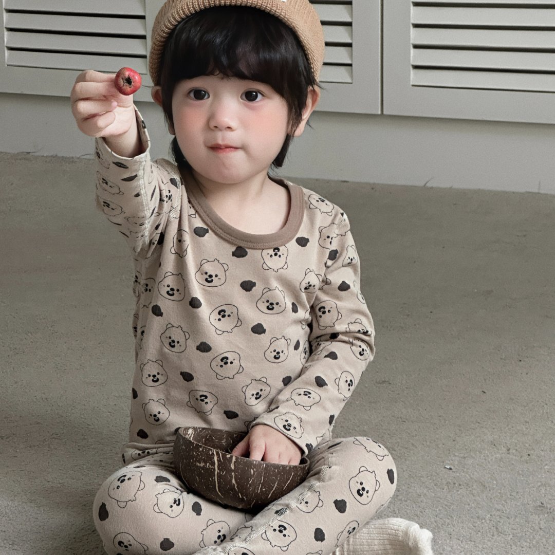 新款全棉莱卡儿童睡衣套装无骨家居服男女童内衣套装春秋