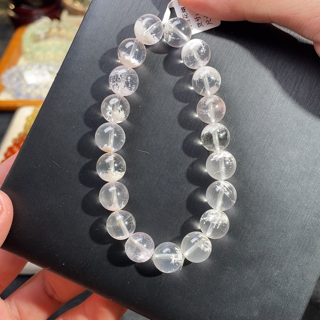 未镶嵌水晶手链白雪花幽灵10.5mm