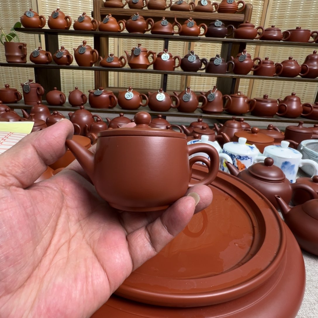 阿***哥紫砂茶壶潮州手拉朱泥壶，微瑕不退换