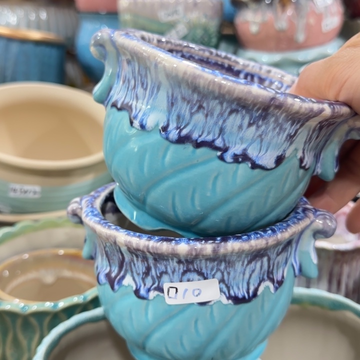 凑9块包邮，有孔，陶瓷花盆