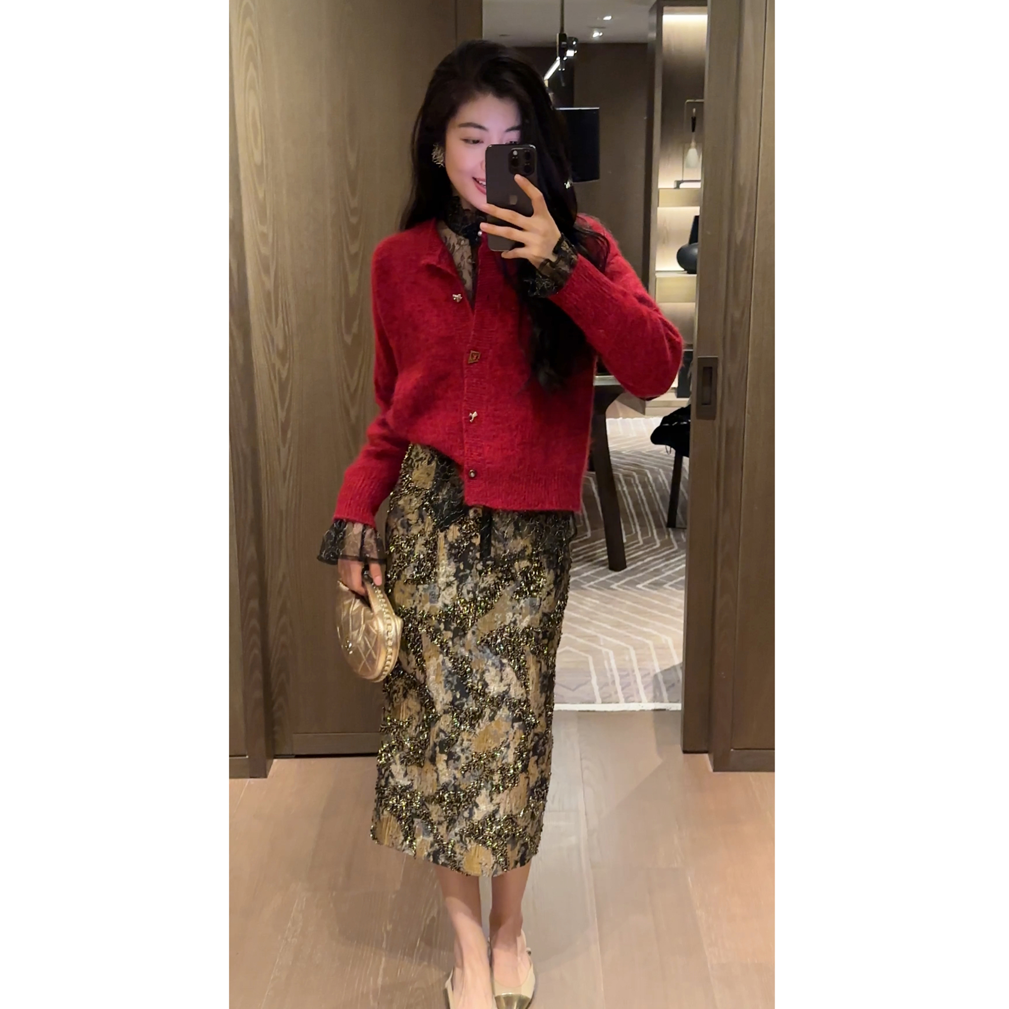 【N·COU】25冬新款【好彩头】软糯绵羊毛圆领针织开衫毛衣DY11022