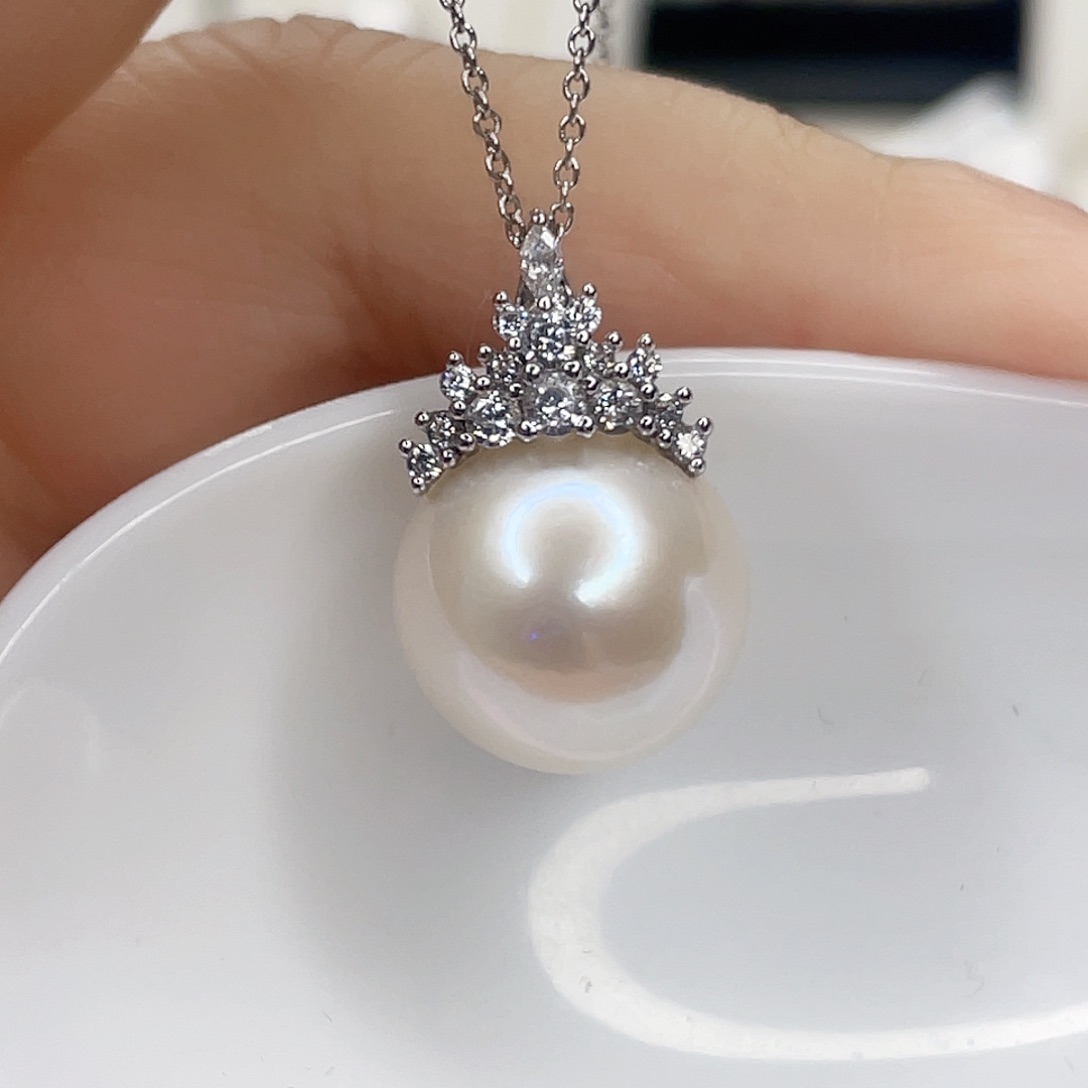 淡水珍珠颈饰银S925镶嵌缘**守