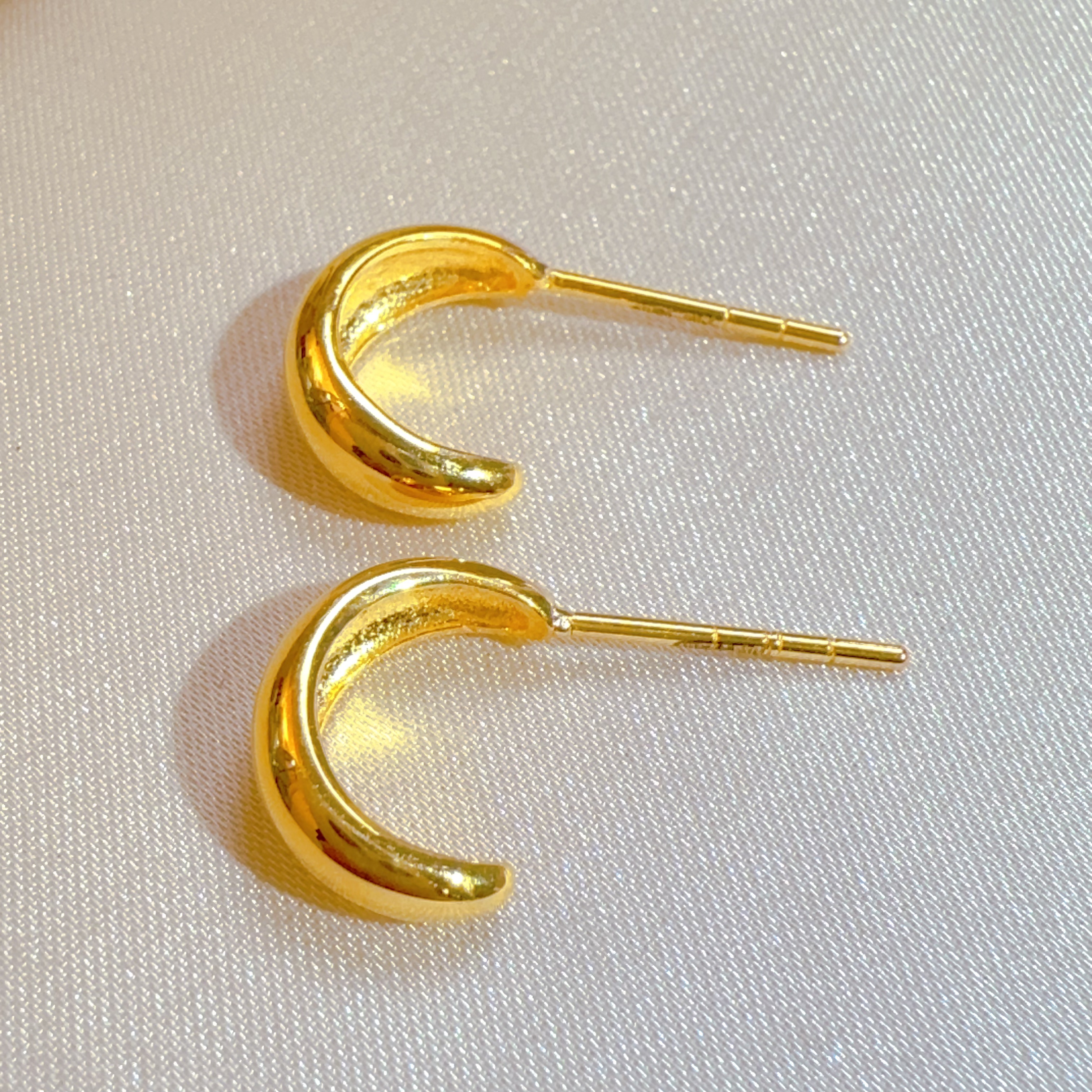 足金999光面直针时尚耳饰2.58g