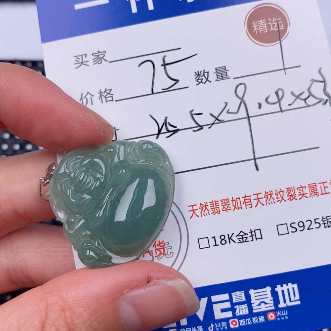 翡翠银S925镶嵌颈饰挂件