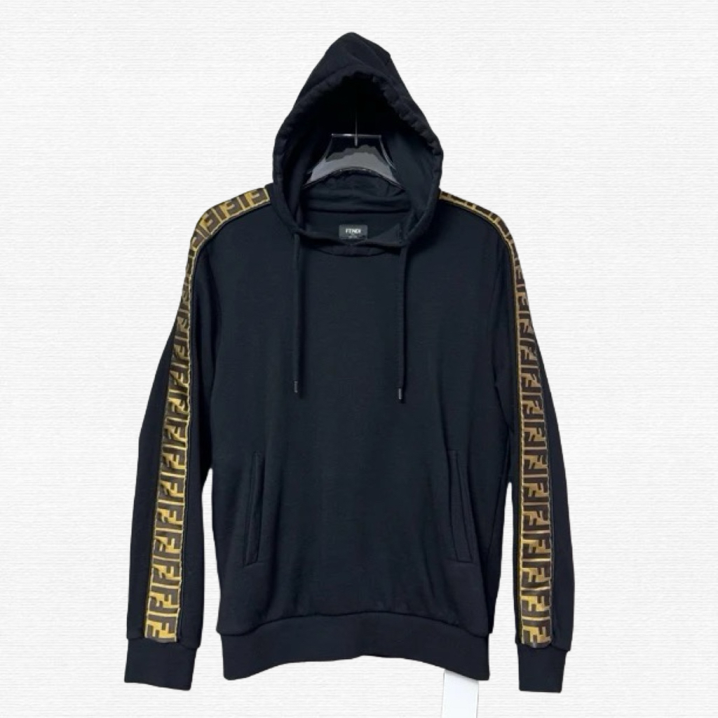 未使用 FENDI/芬迪 侧标老花logo连帽卫衣/46码/70900