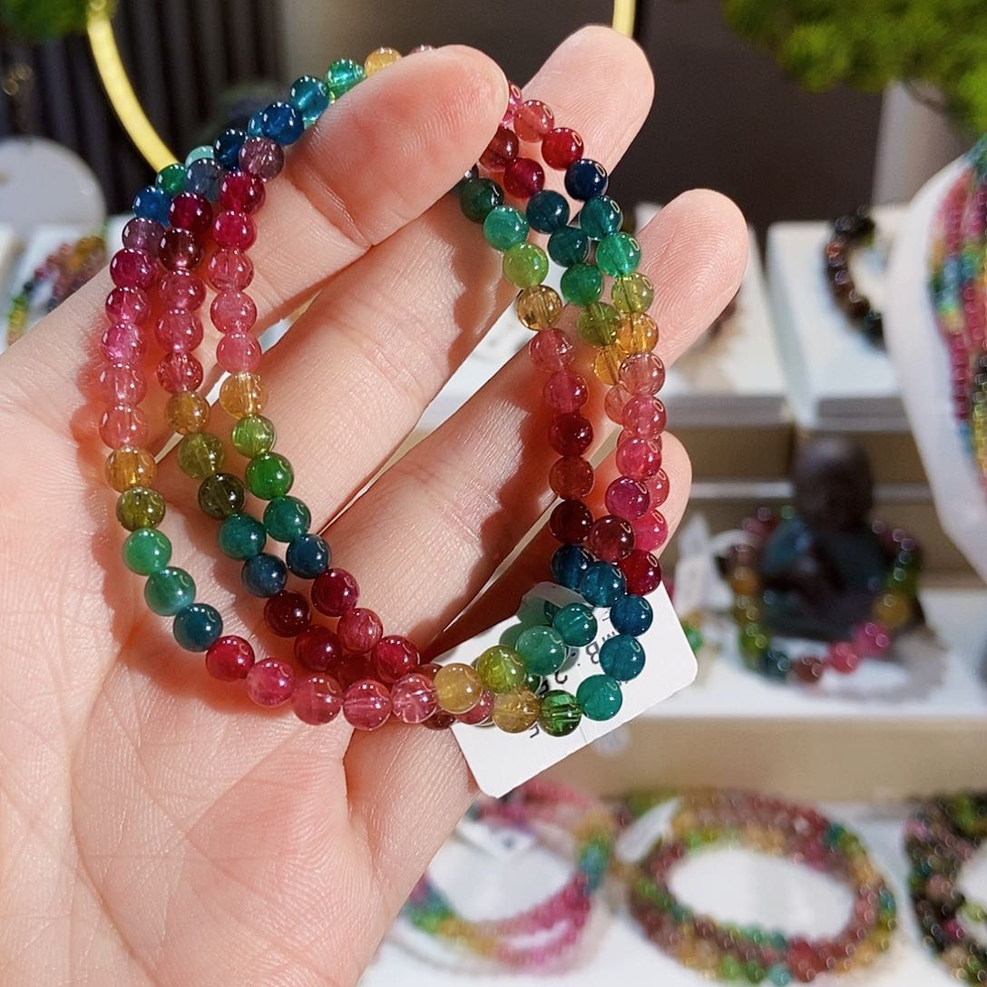 手串未镶嵌碧玺YSG61025三圈颜色微差