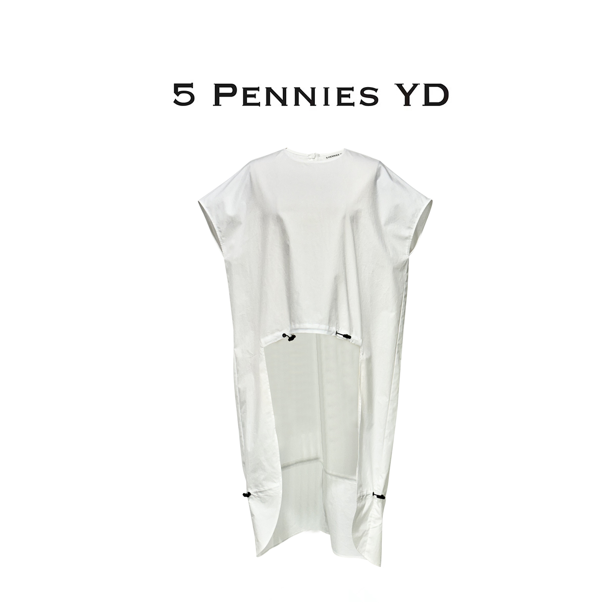 5 PENNIES YD设计师款夏季时尚休闲前短后长白色连衣裙5S0331857L