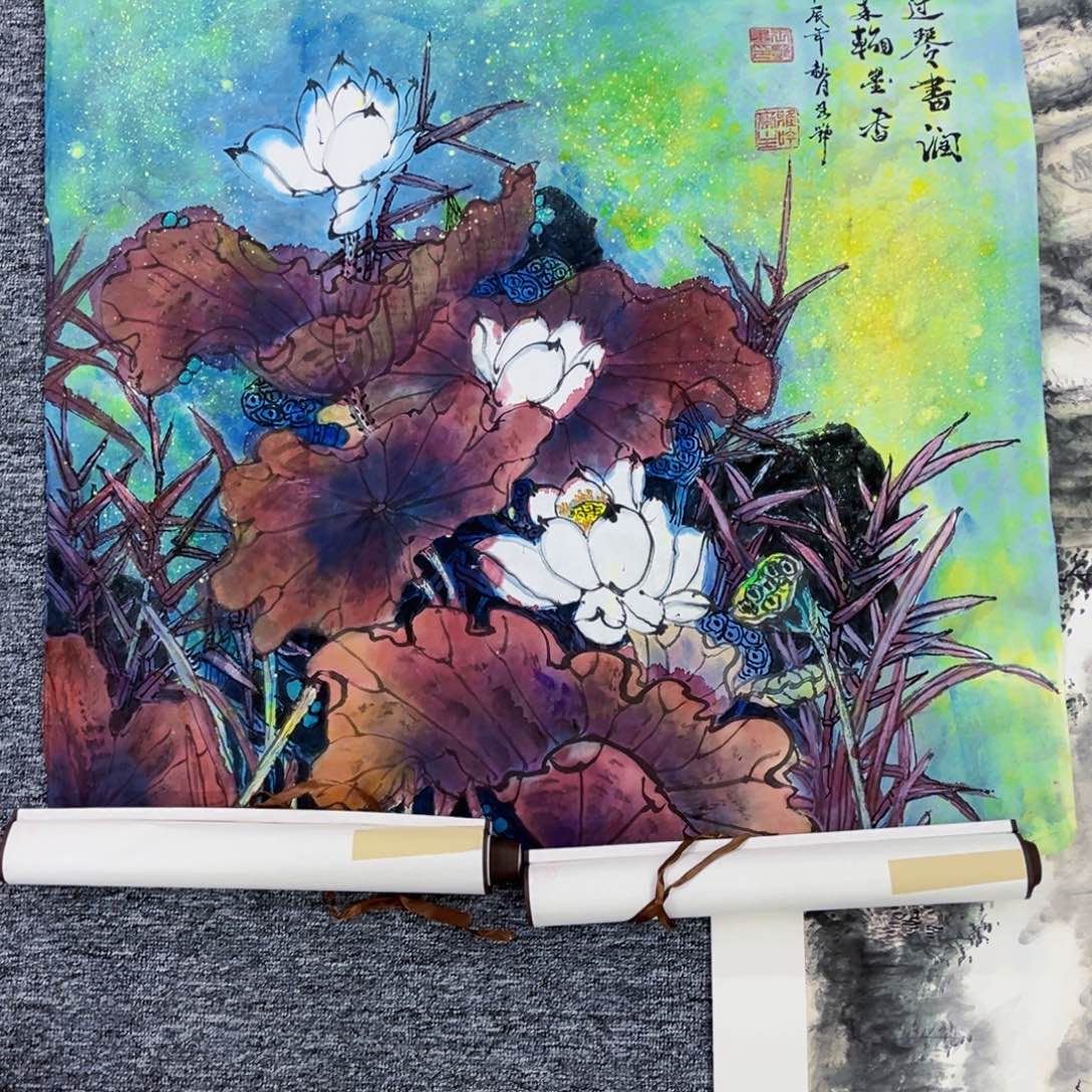 国画H***青绘画王老师作品68.68