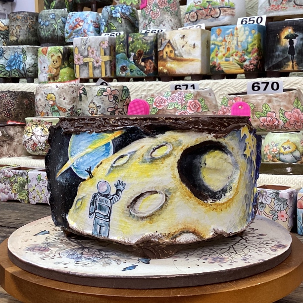 手工陶瓷多肉花盆透气复古