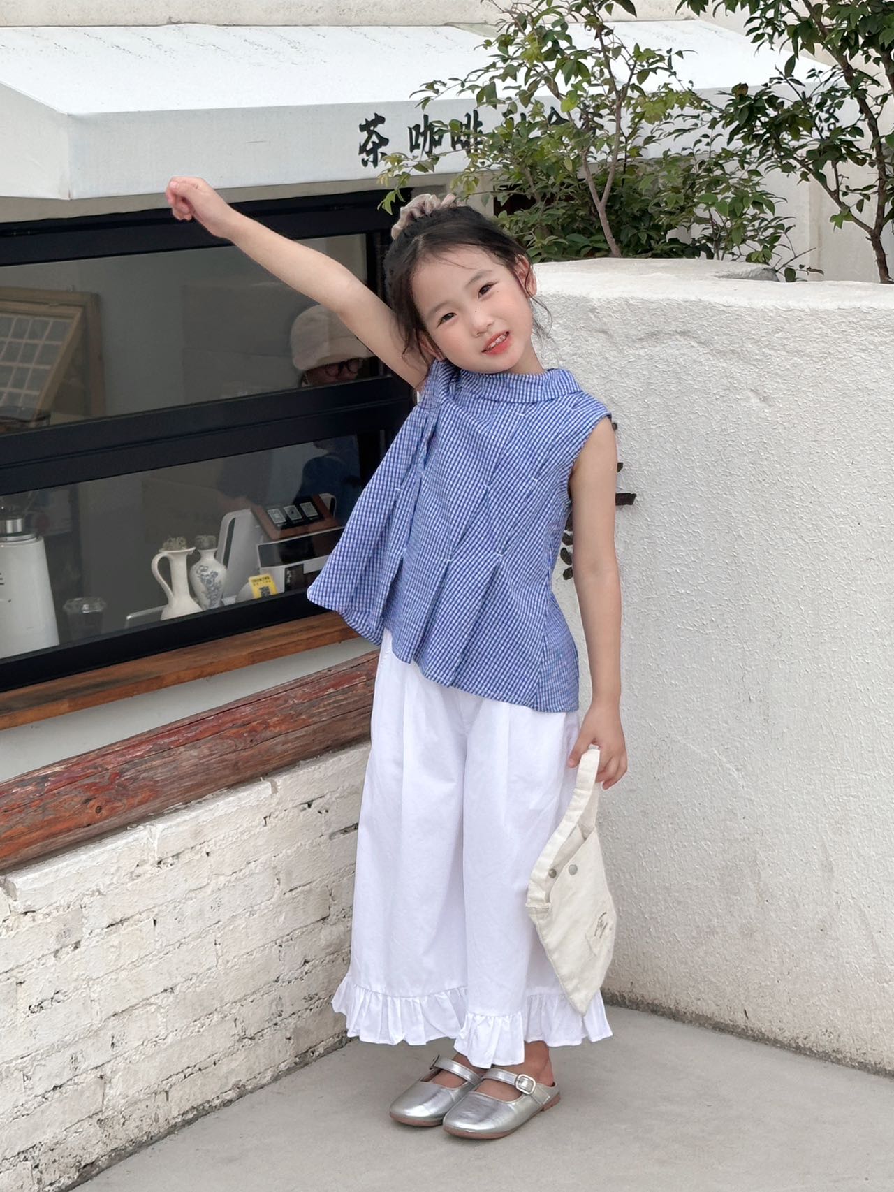 立领格子上衣 KS232   【夏款】