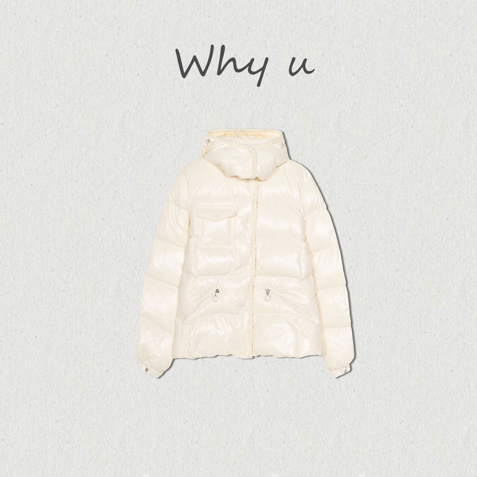 WHY U-25AW冬季珠光小蛮腰连帽90鹅绒服【桃趣】