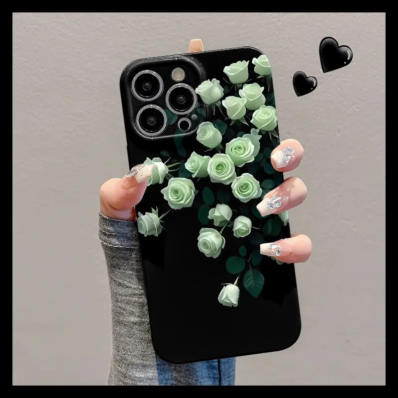 简约绿叶花朵适用iPhone14菲林手机壳华为小米15vivo荣耀oppo硬壳
