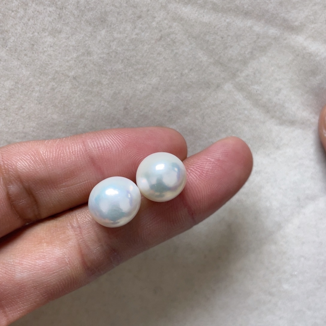 淡水珍珠耳饰银S925镶嵌