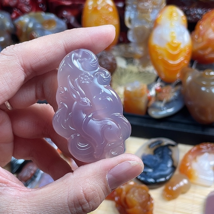 火***人玛瑙/玉髓未镶嵌颈饰