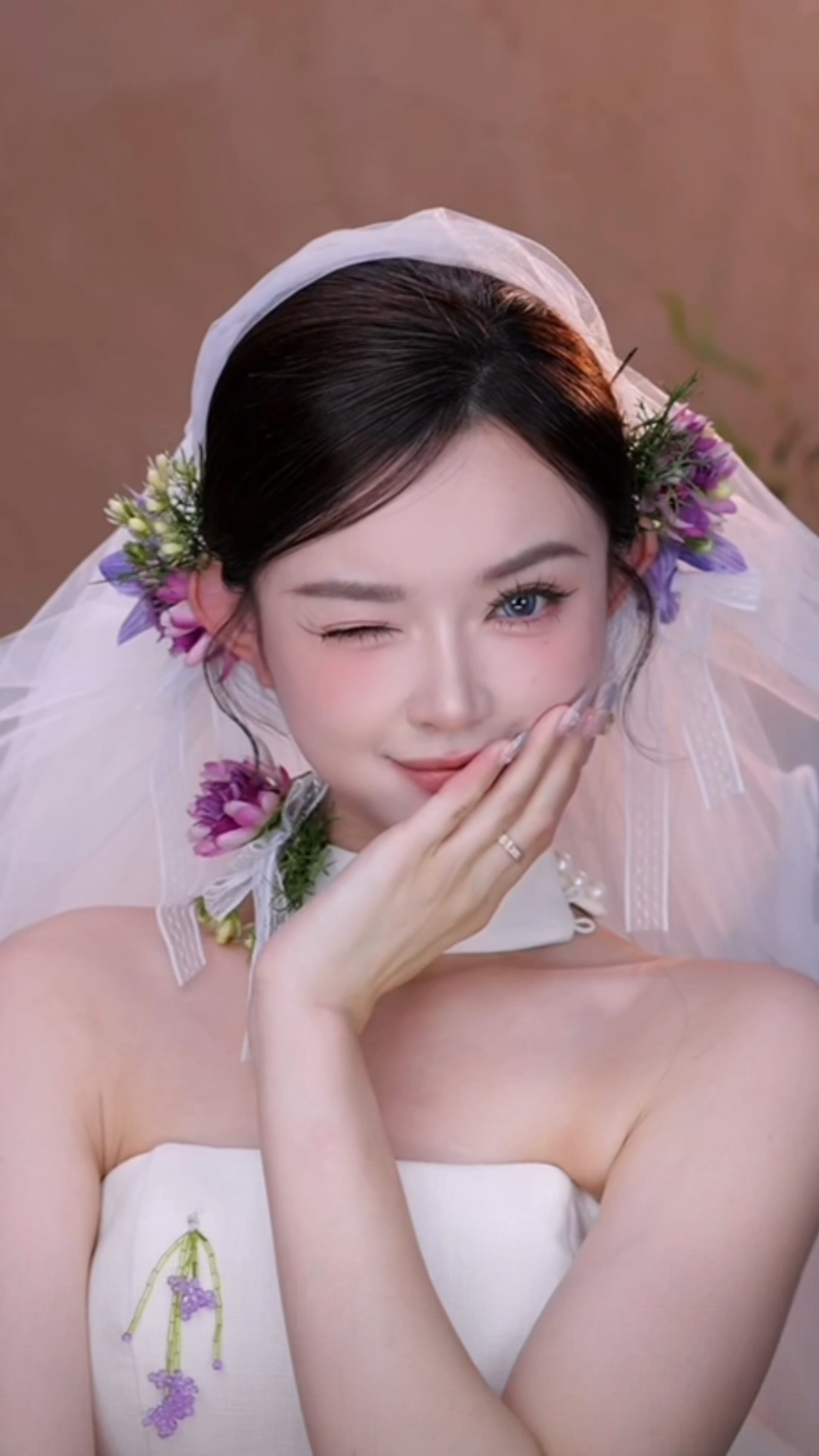 「花房少女」蕾丝丝带发夹新娘晨袍仿真花造型头饰实用百搭F1349