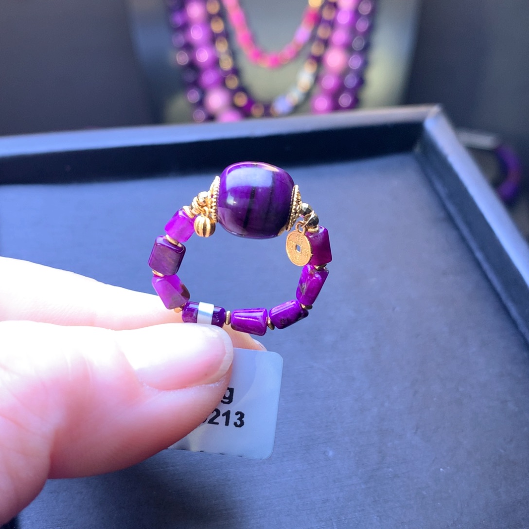 苏纪石（舒俱来）转运珠指环18K金镶嵌