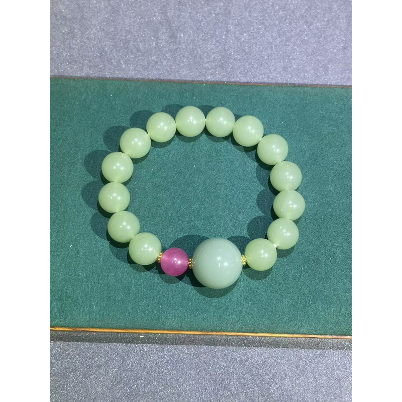 a3775绿色圆珠手链多样性发货