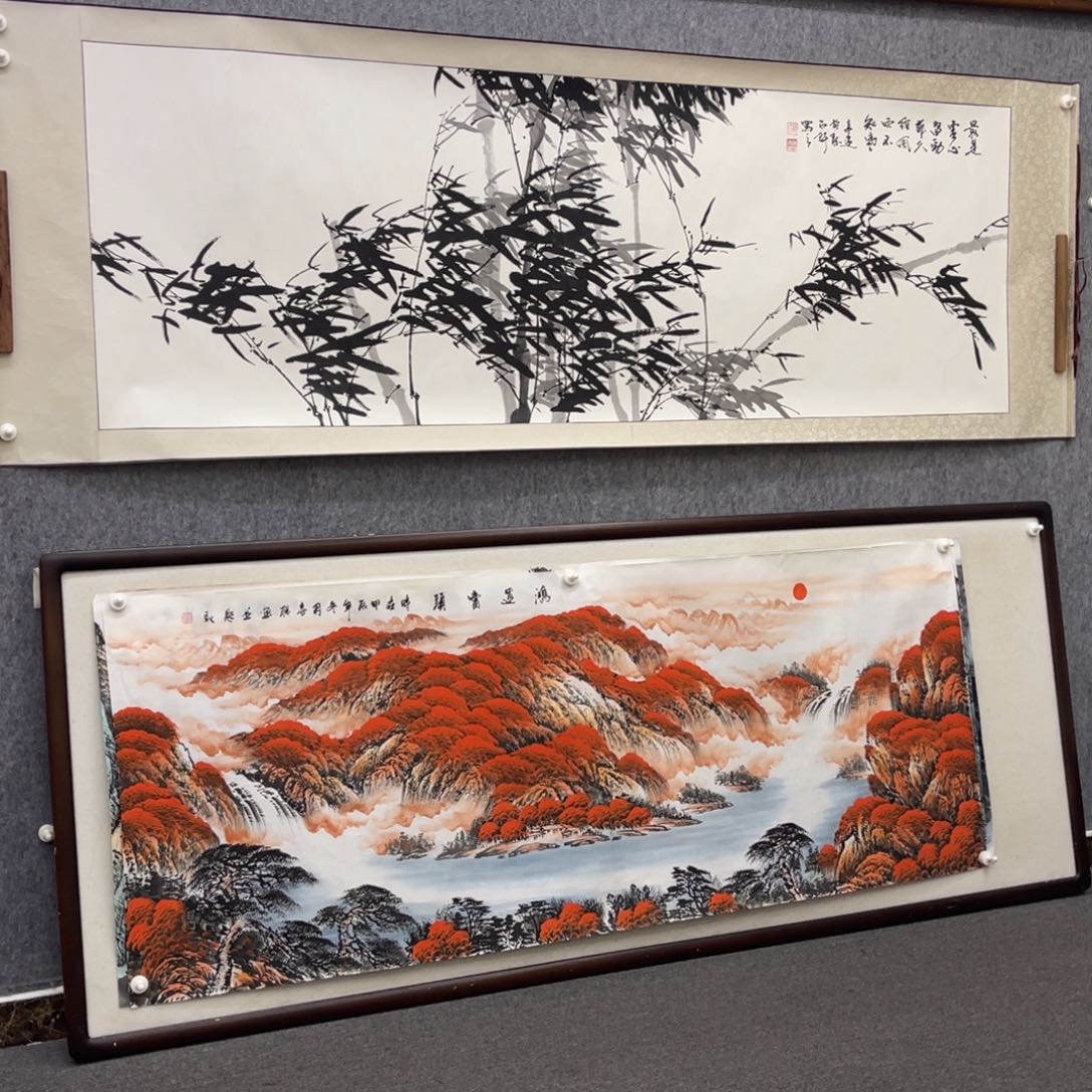 国画国画墨竹卷轴