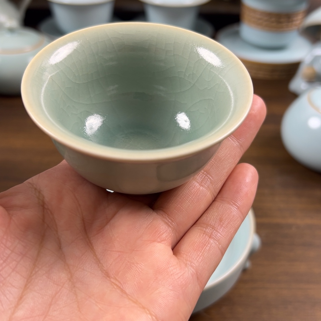 瓷杯子仿古釉水永乐压手