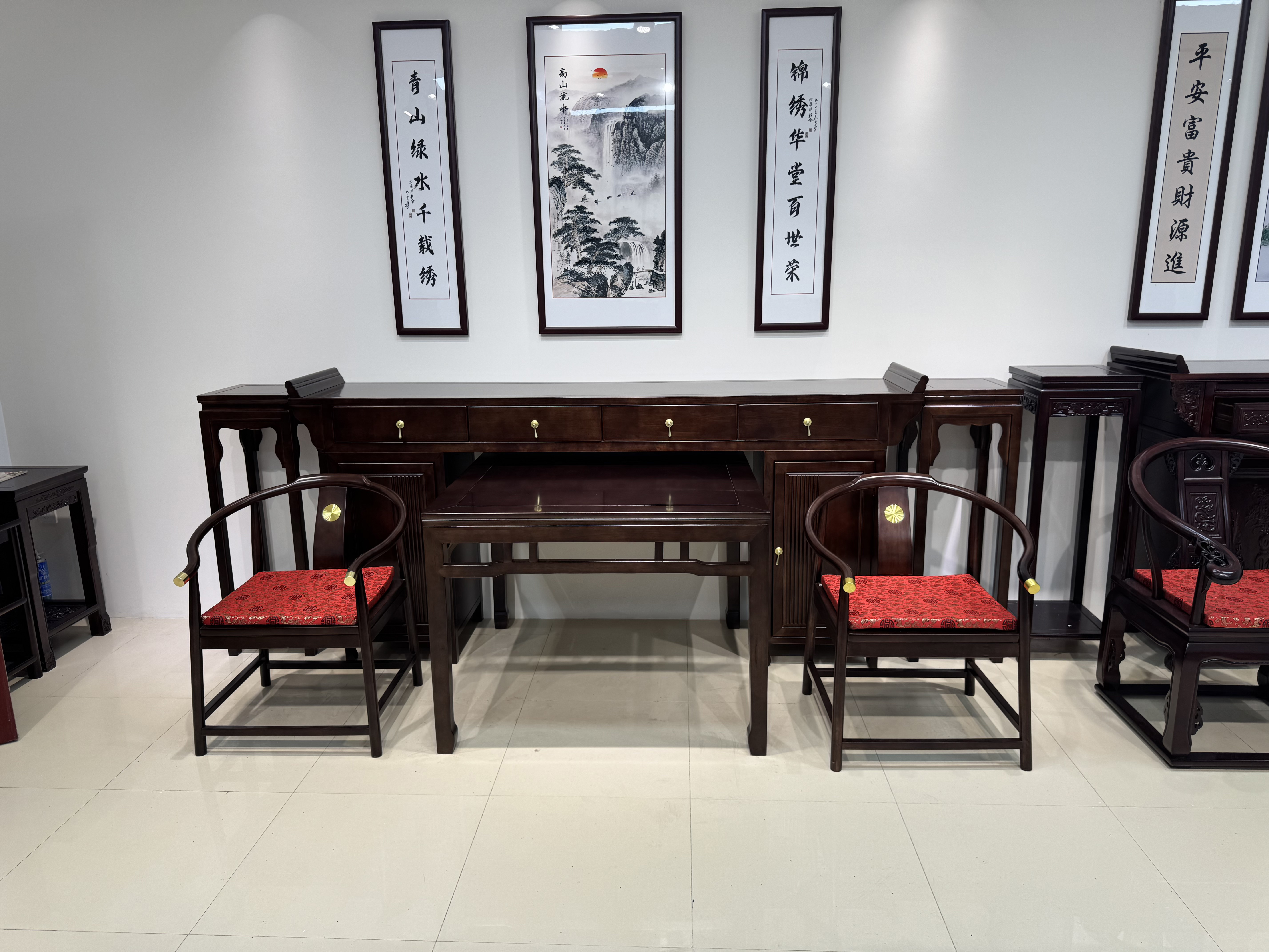 新中式实木简约中堂六件套乡村自建房客厅堂屋供桌八仙桌组合603