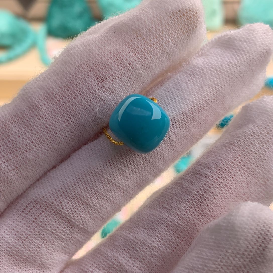 绿松石珠宝奇石未镶嵌10.9*9.4mm