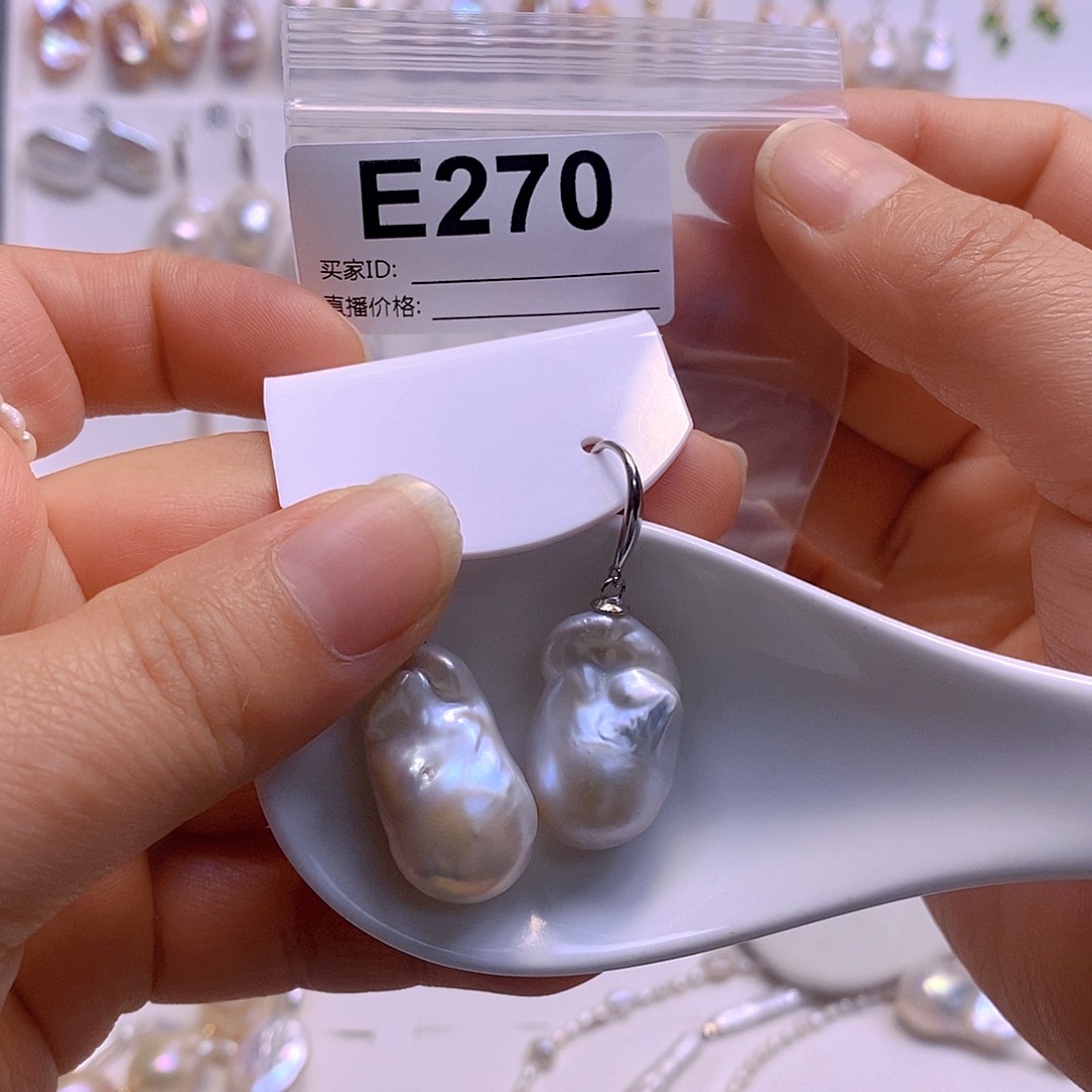 淡水珍珠耳饰银S925镶嵌