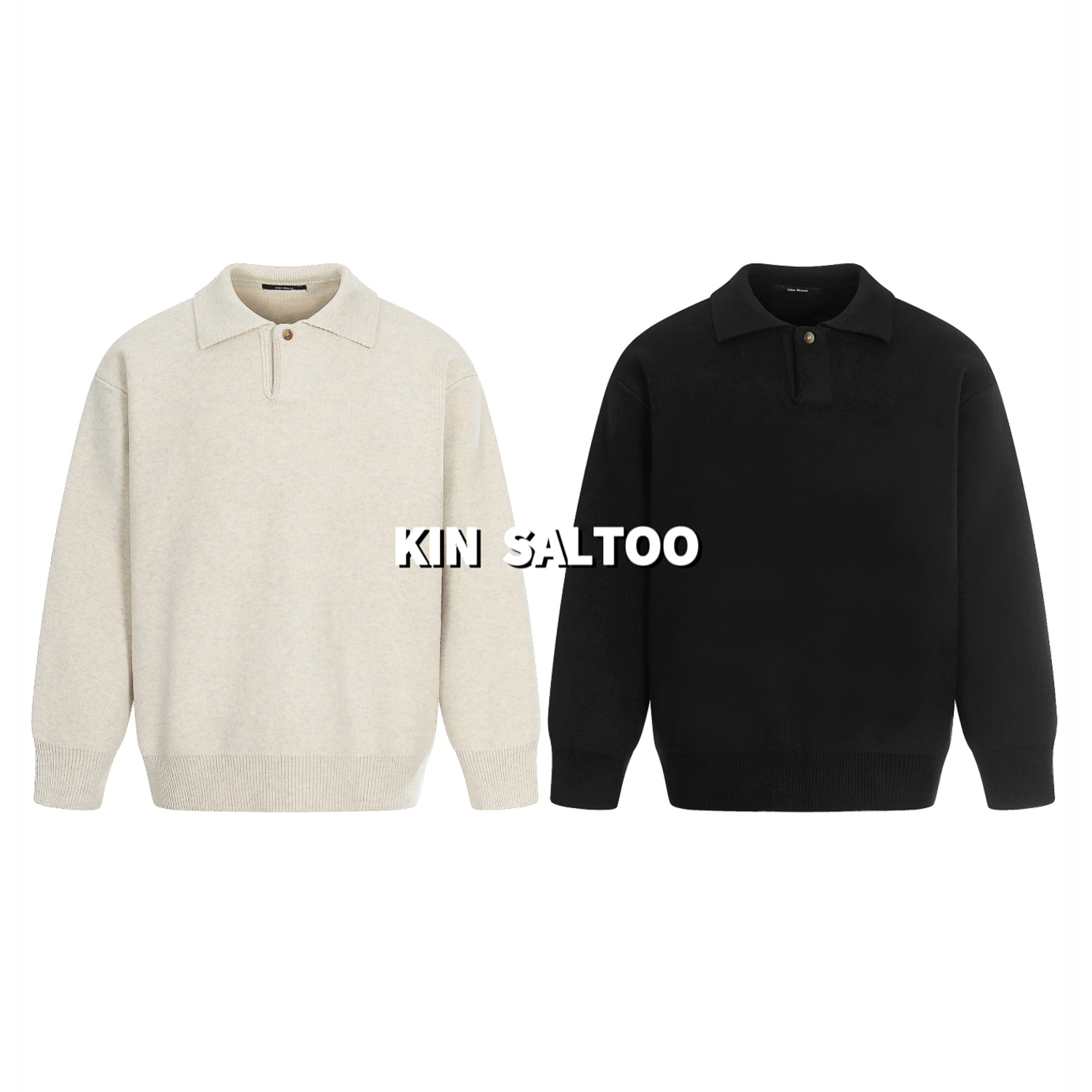 KINSALTOO"米绒翻领"高密度重磅双股毛衣老钱海鸥翻领针织长袖