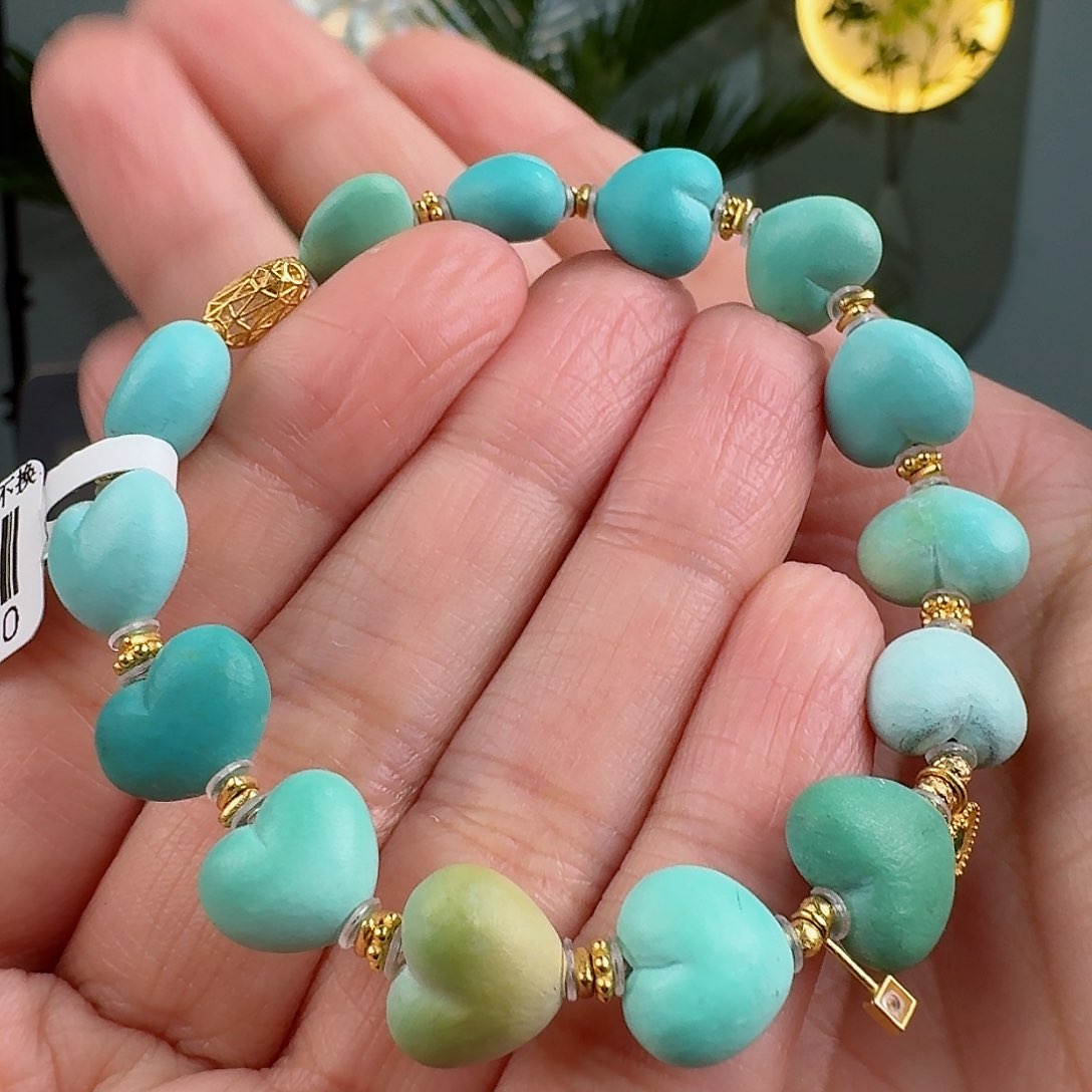 绿松石珠宝奇石18K金镶嵌