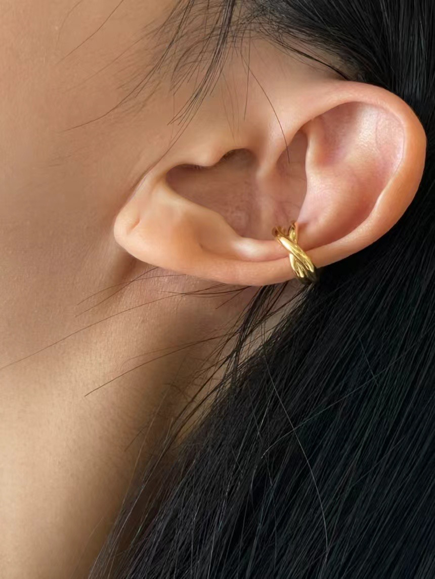 铜合金耳饰 14757 卡 镶嵌满天星耳圈 玫瑰色底