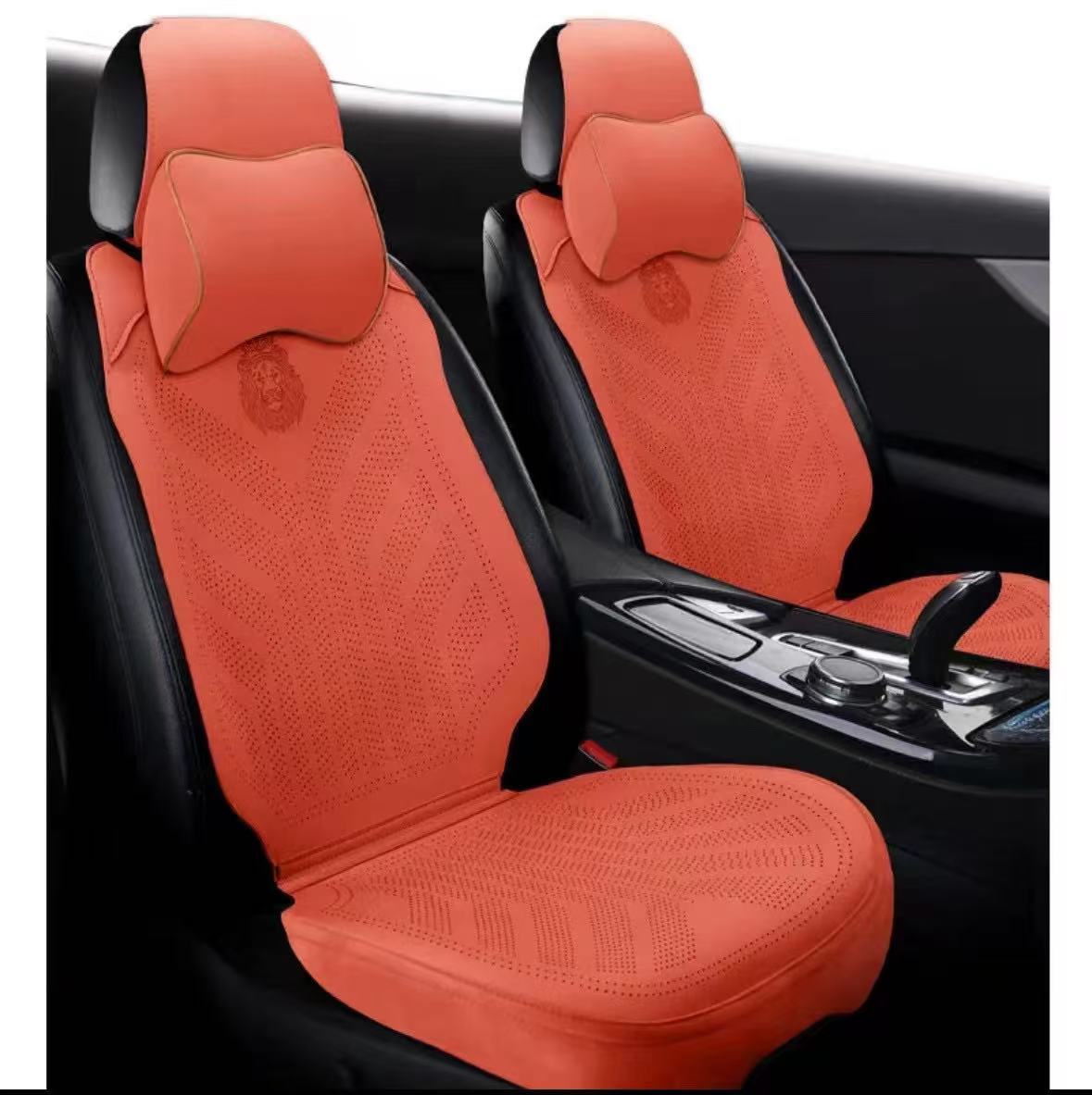 狮子头高端拉姆斯翻毛皮超薄打孔透气防滑环保级汽车坐垫四季通用