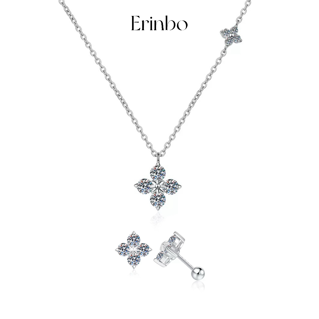 坠链均925银莫桑石 “升级版简约莫桑四叶草项链”气质轻奢满钻百搭