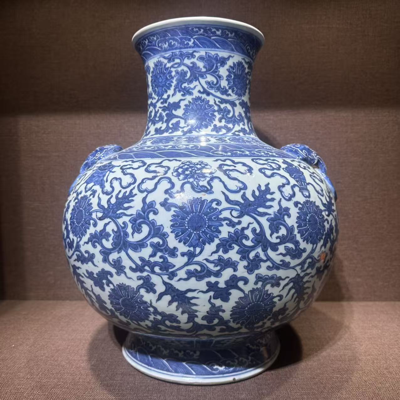 【预展专用】LJ3-12清光绪 ·青花缠枝花绘铺首尊