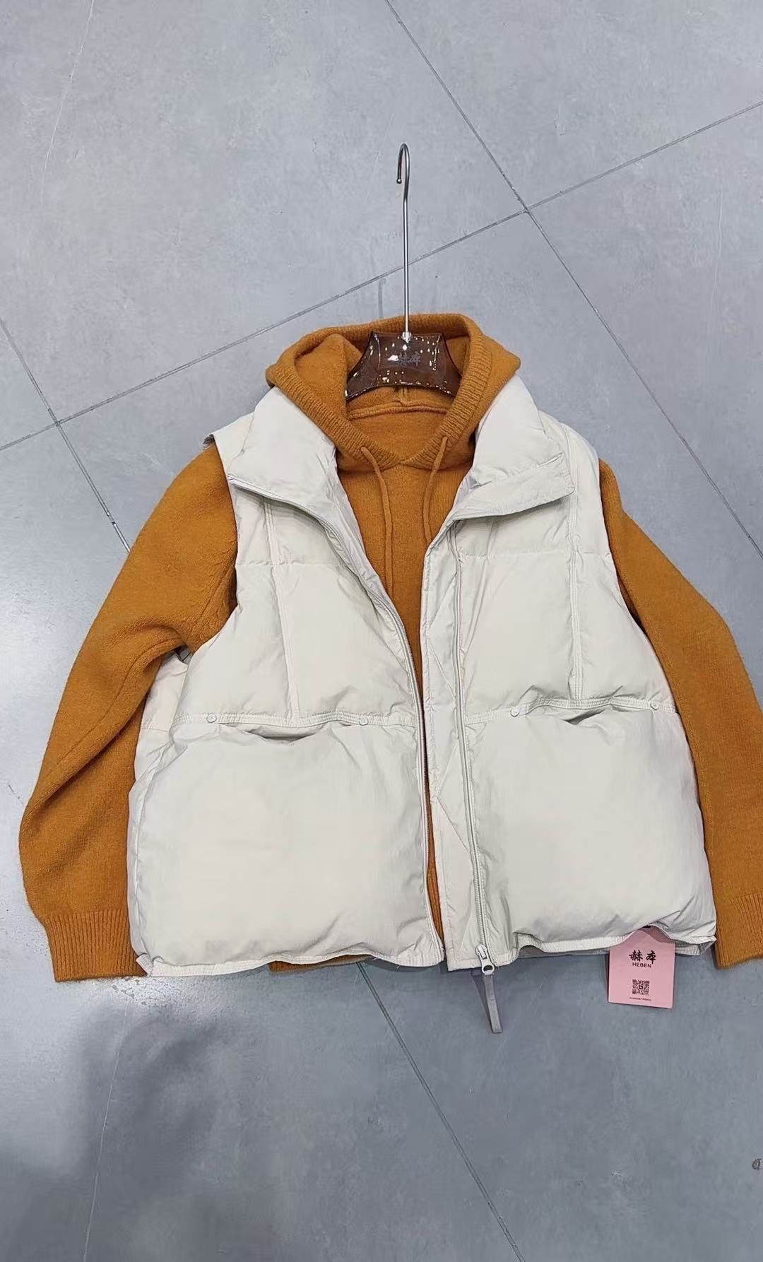 【赫本】冬季无袖优等品立领女厚款马甲#9302