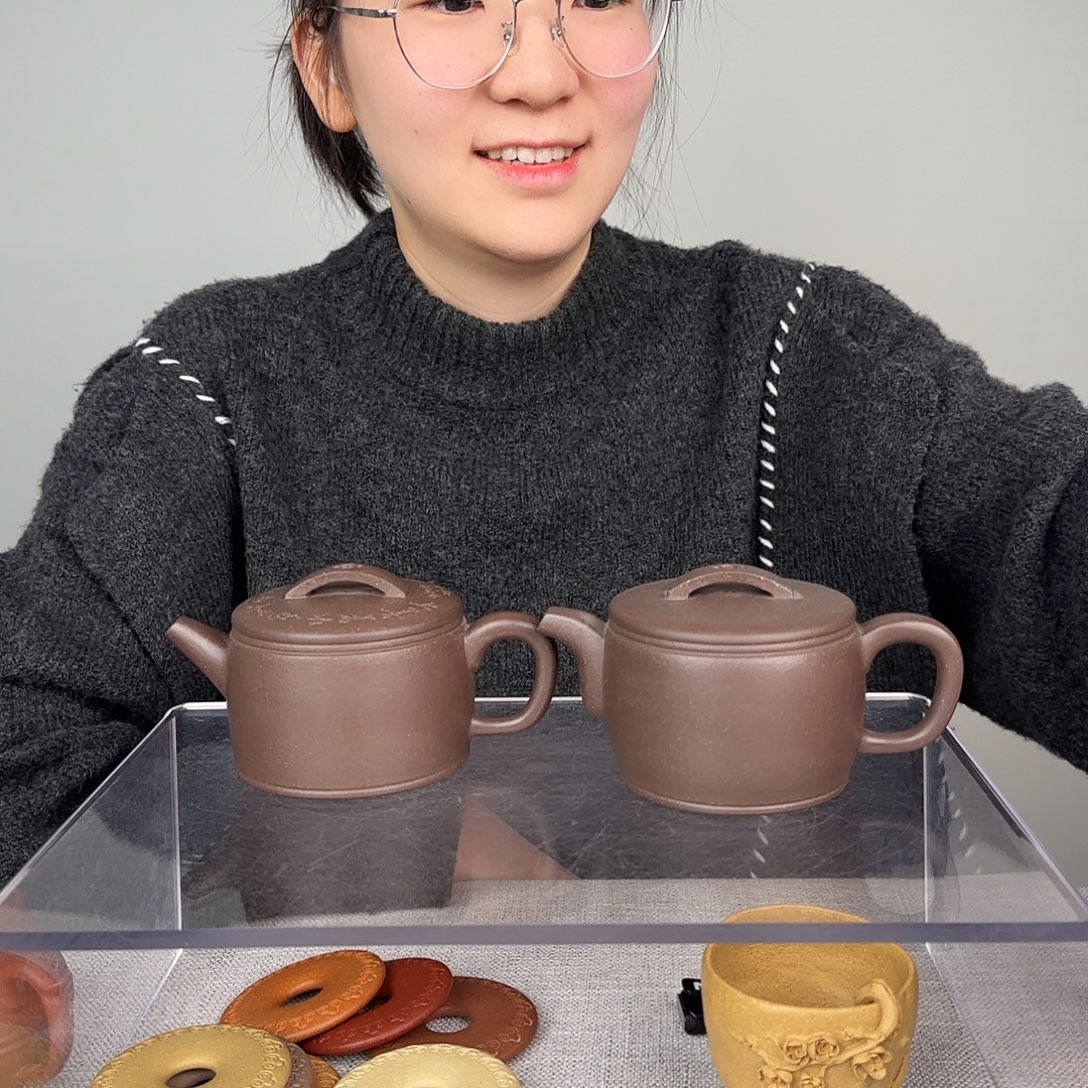 ༺***༻紫砂茶杯天青汉瓦