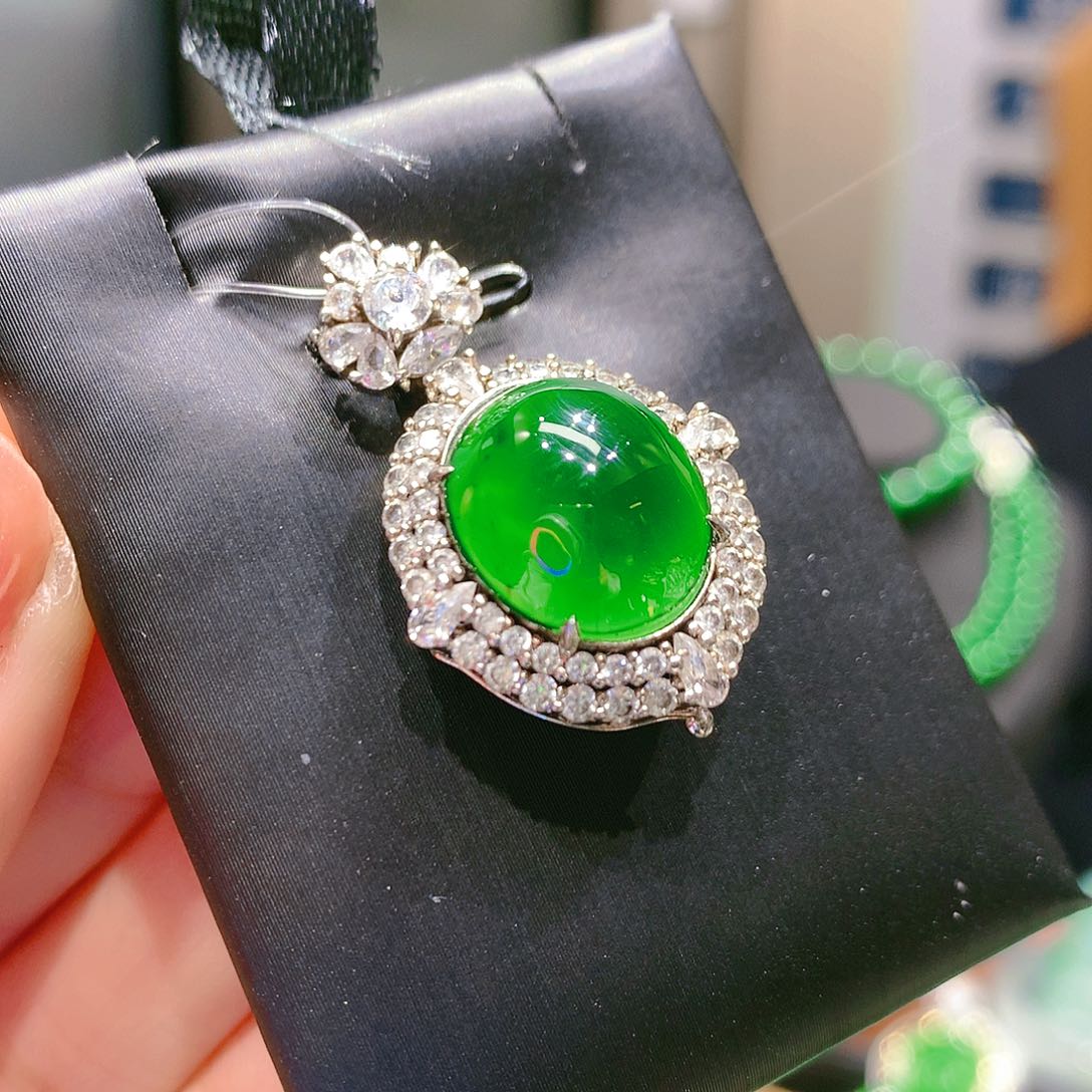 翡翠颈饰银S925镶嵌5甄选qj