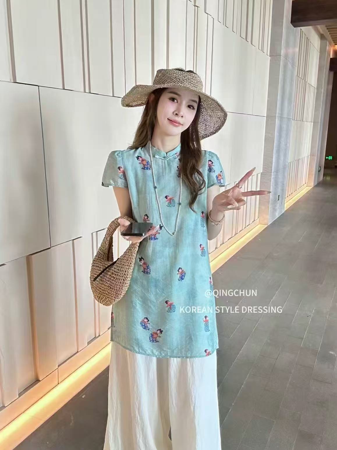 新中式国风上衣女装夏季