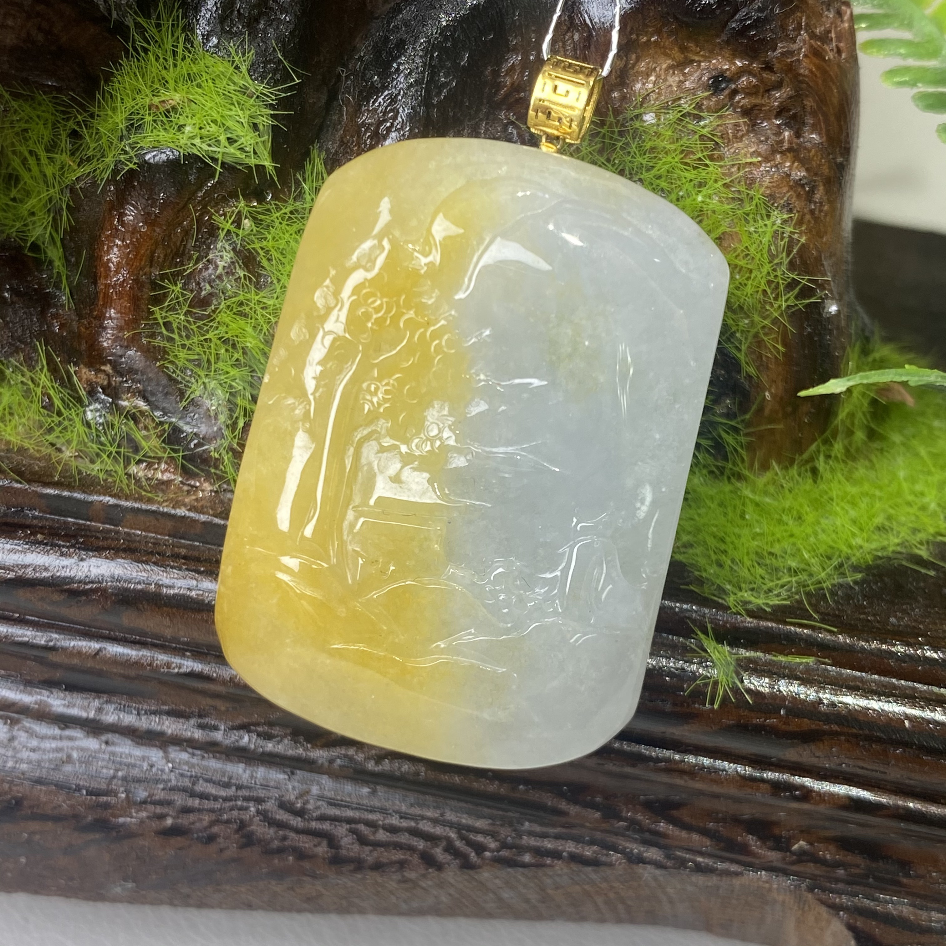 25654天然缅甸A货翡翠-山水牌