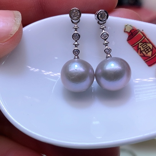 淡水珍珠耳饰银S925镶嵌