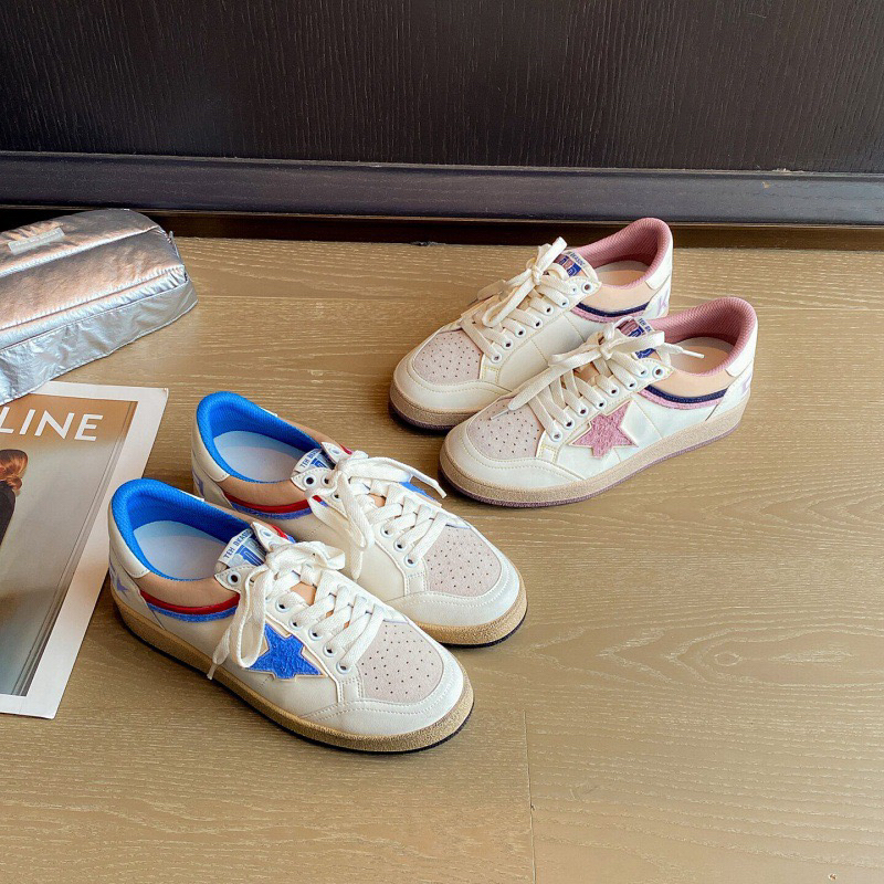 星星板鞋休闲小白鞋女2025新款时尚美式复古运动鞋休闲德训鞋