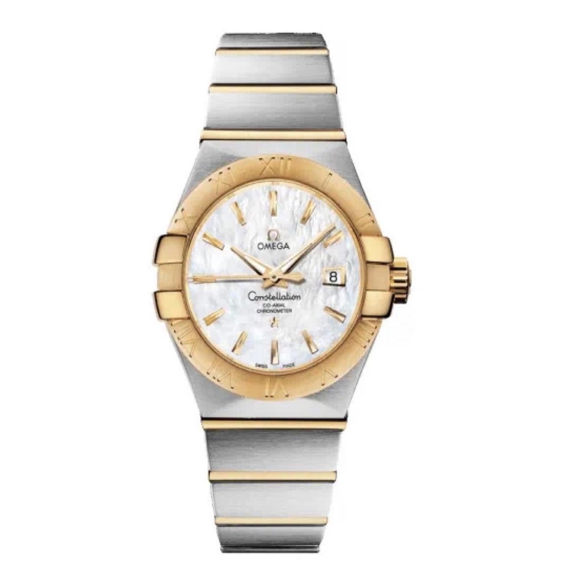 未使用 Omega/欧米茄 星座系列/女表/31mm/贝母盘黄金机械