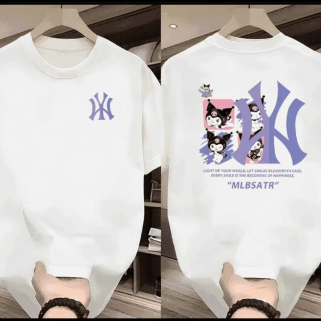 夏季圆领半袖上衣印花T恤时尚夏季休闲韩版潮流ins情侣春夏款