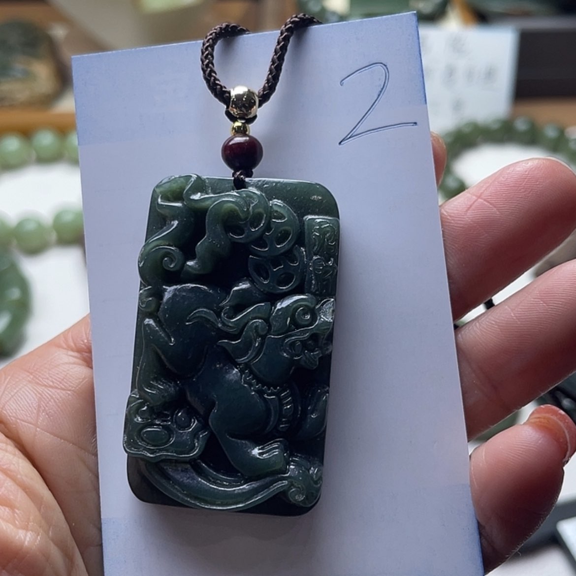 【闪购商品】和田玉挂件未镶嵌墨*云