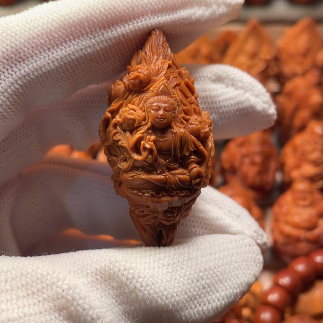 橄榄核手串/手链观音白渡绿