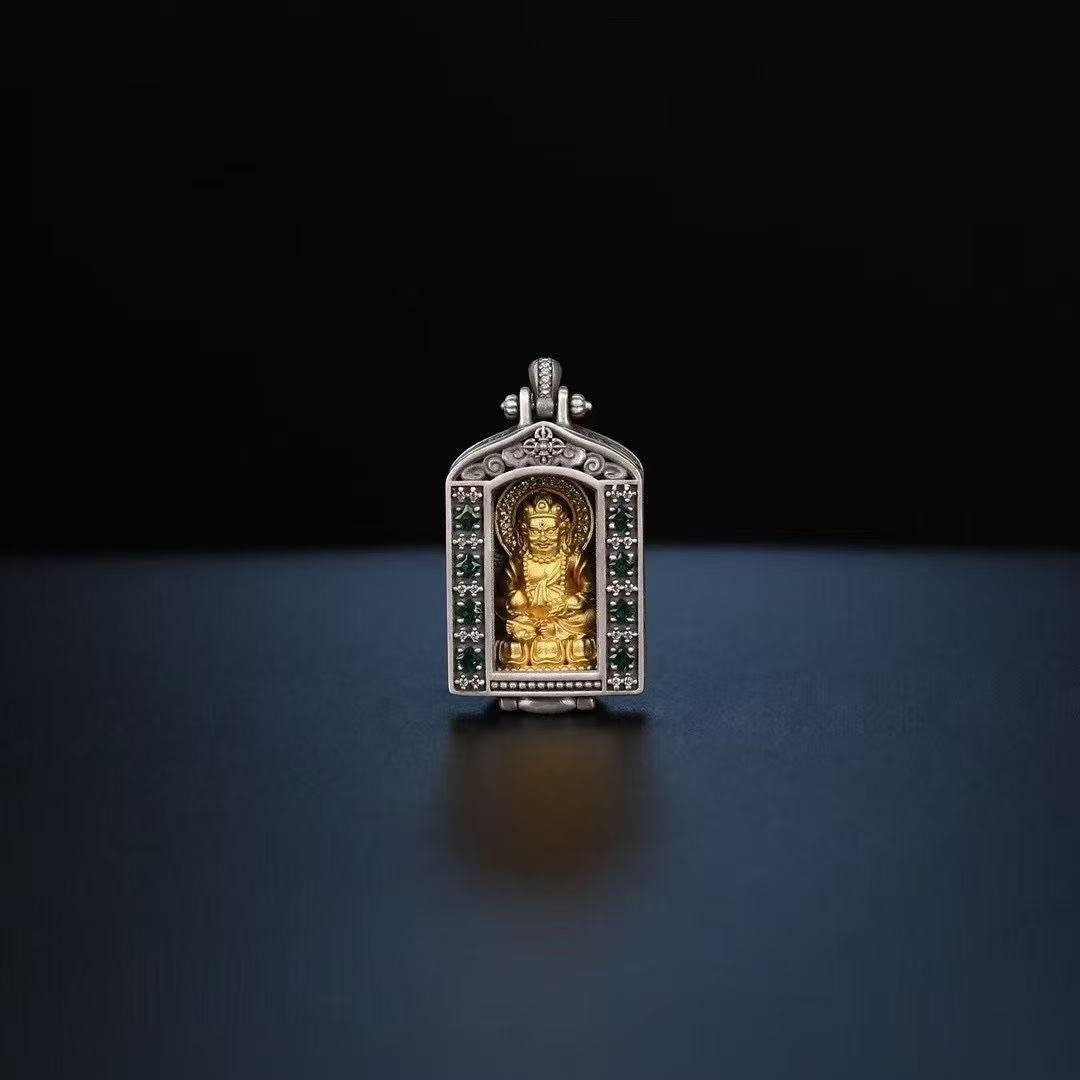 吊坠925银 【传饰圣藏】黄财神嘎嘎盒吊坠