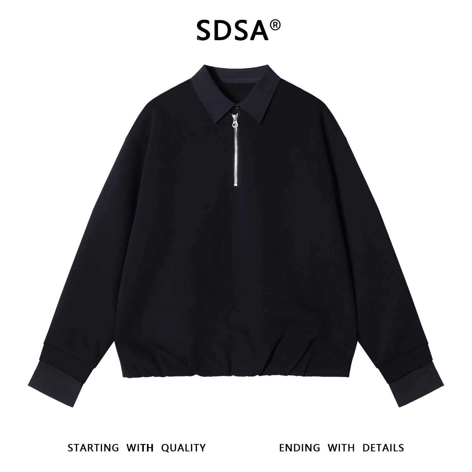 WY1157新款痞帅男装韩版简约半拉链翻领假两件卫衣百搭舒适上衣