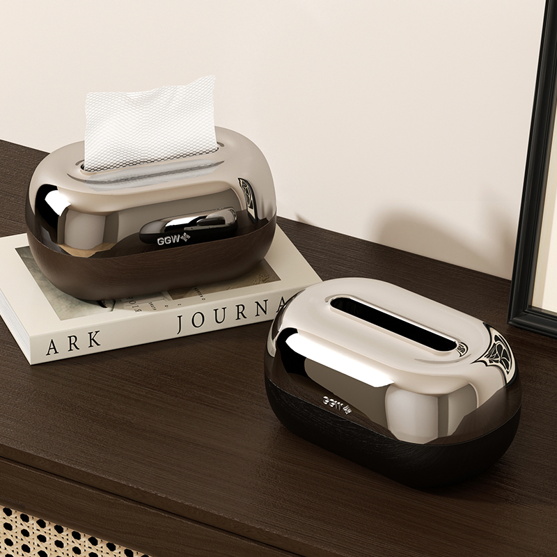 橱明星木纹纸巾盒家用客厅轻奢抽纸盒创意纸盒高级感桌面纸抽盒