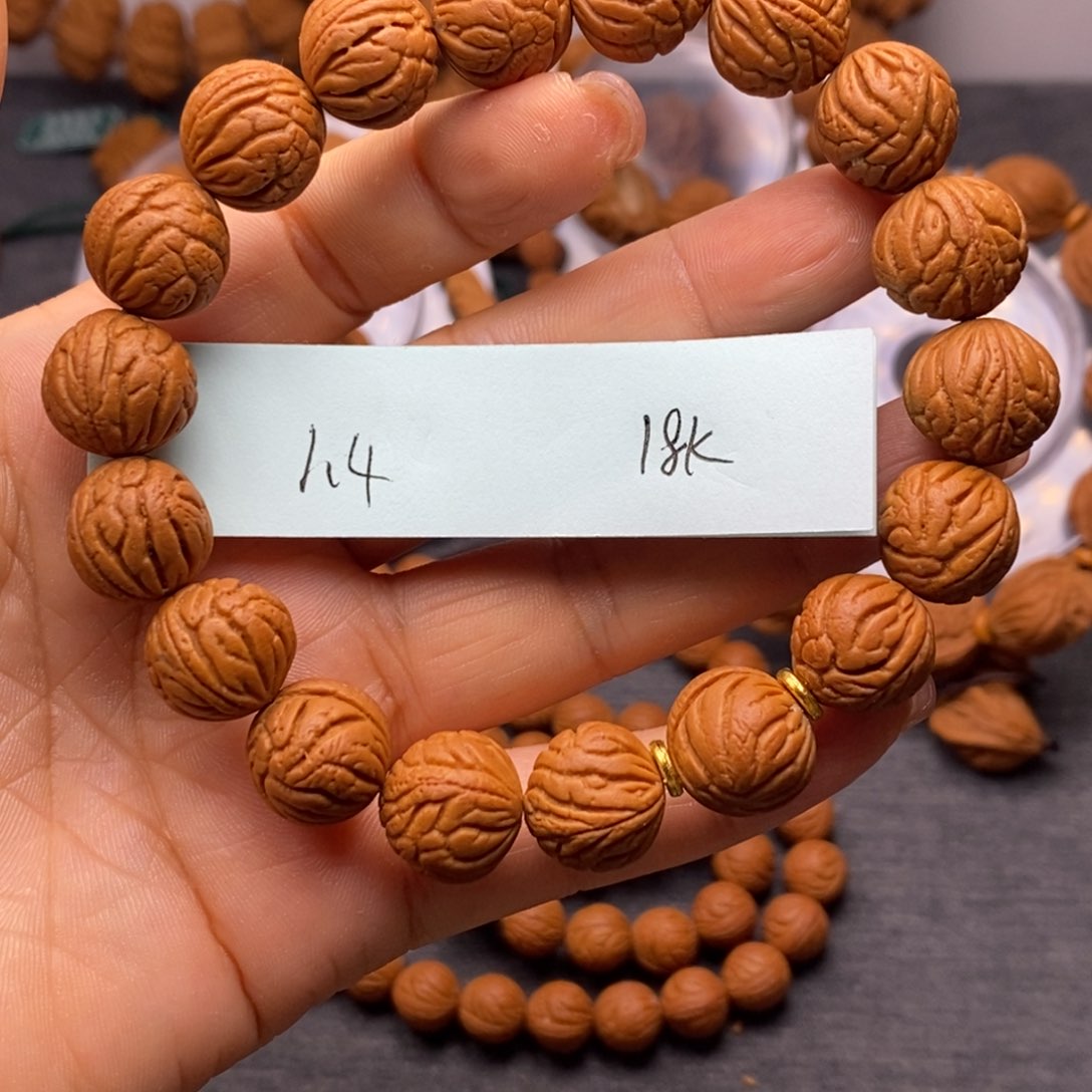 秦岭龙纹 桃核手串