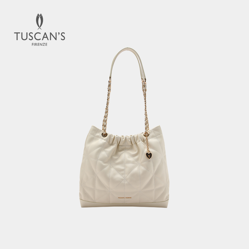 TUSCANS时代双鱼SS25菱格纹羊皮垃圾袋单肩斜挎包