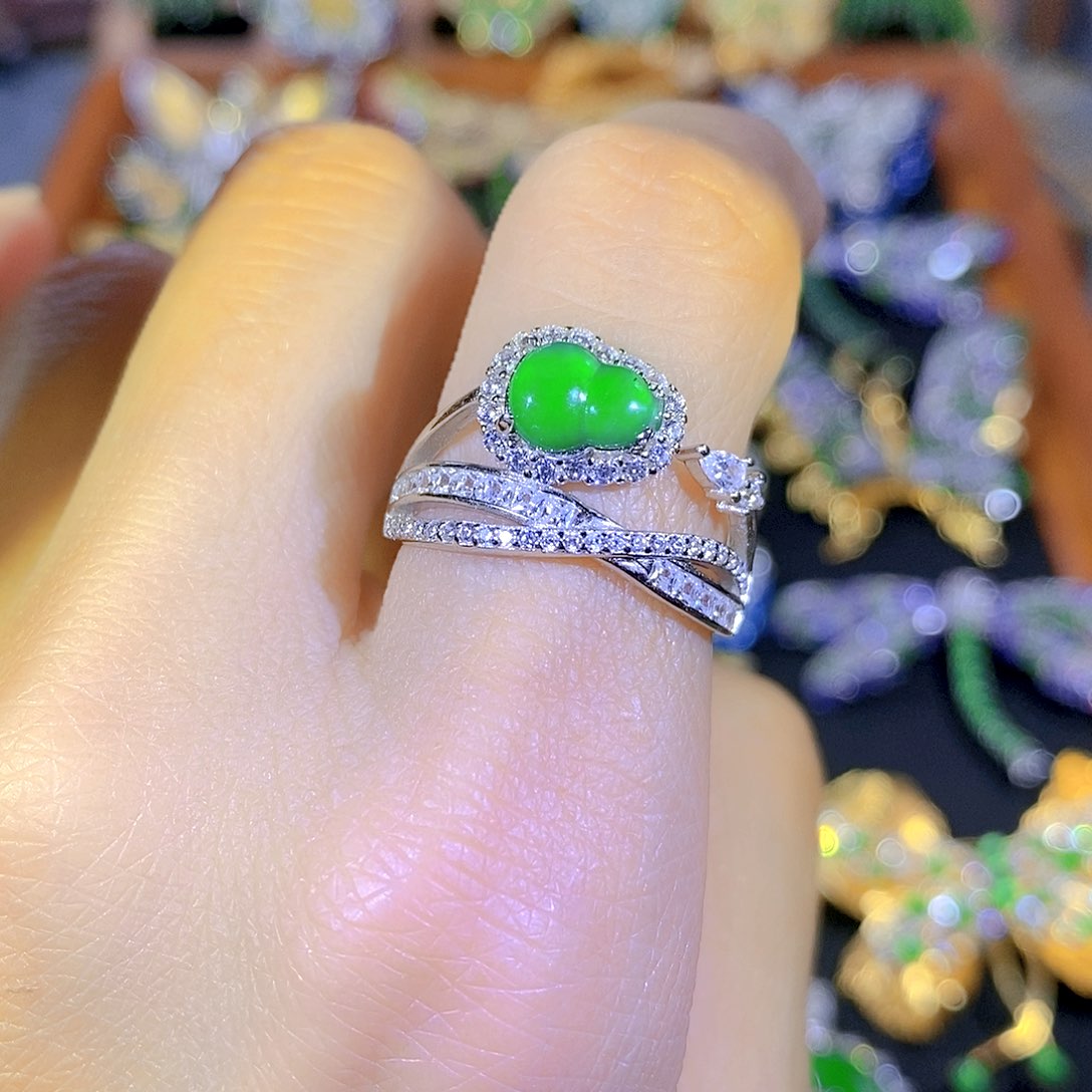 吊坠(不含链)银S925镶嵌翡翠